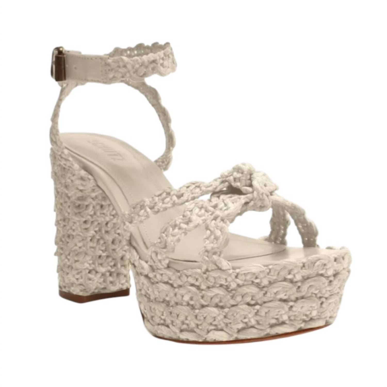 New Schutz Women's Kareena Natural Platform Sandal In Pearl